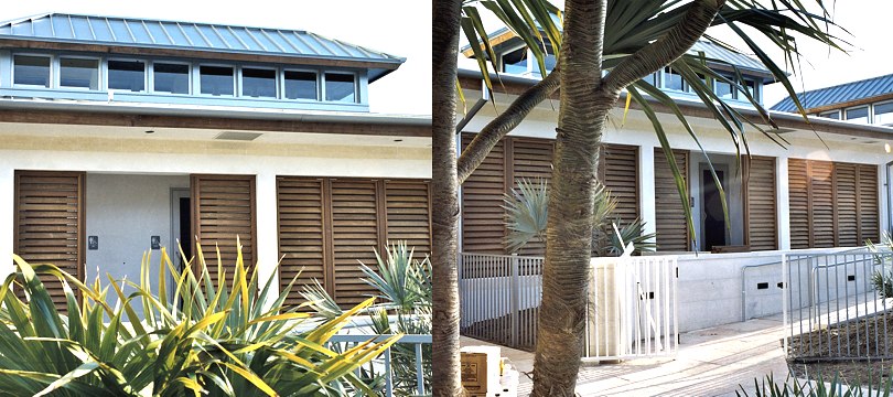 Exterior Wood bahama shutters