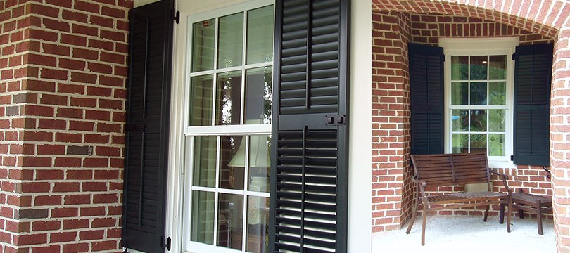  Exterior synthetic bahama and colonial shutters